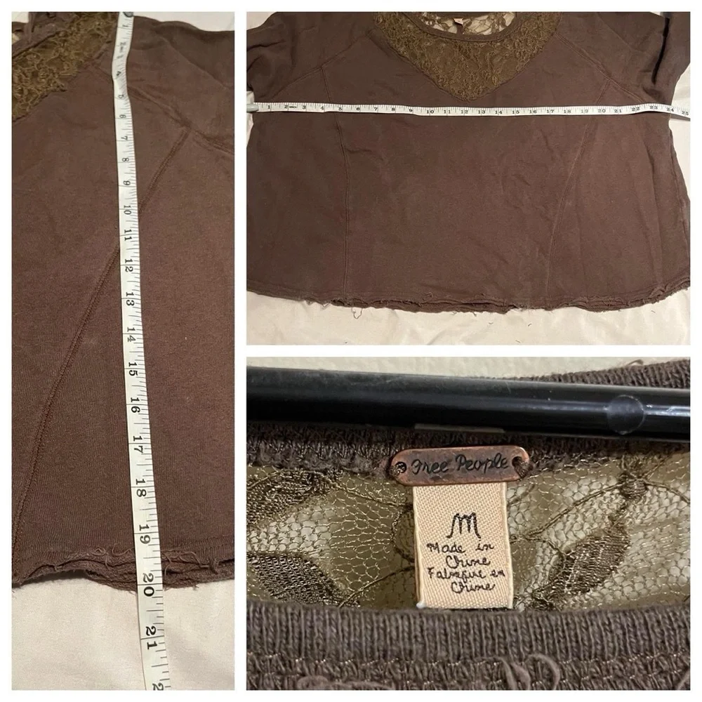 Free People Lace & Terry Top